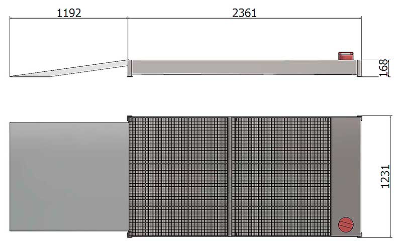 Measurements and drawings for washing ramp